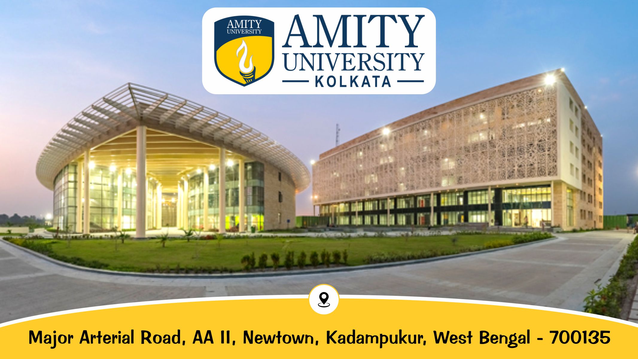 Out Side View of Amity University Kolkata
